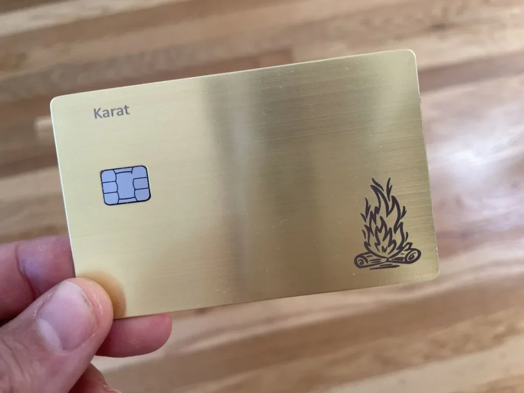 Personalized Gold metal debit card from a completed customer order in uk