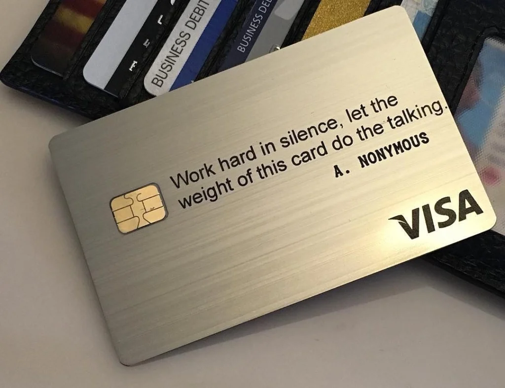 Premium gold metal credit card order completed and quality checked