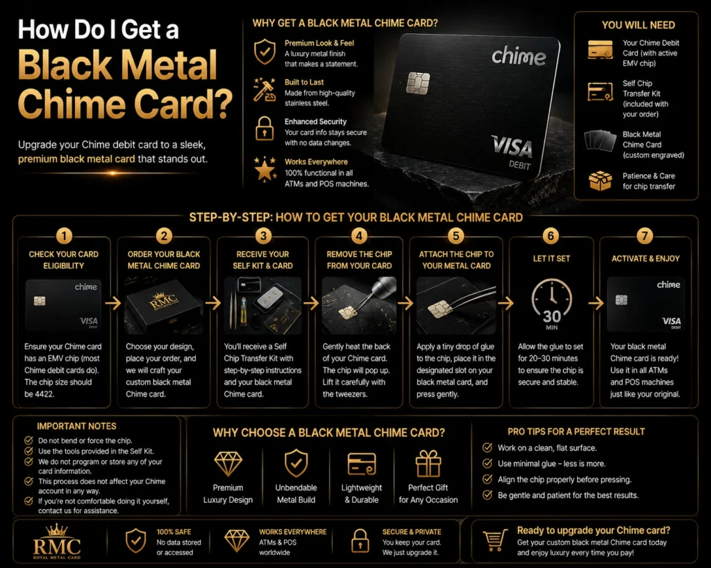 how do i get a black metal chime card