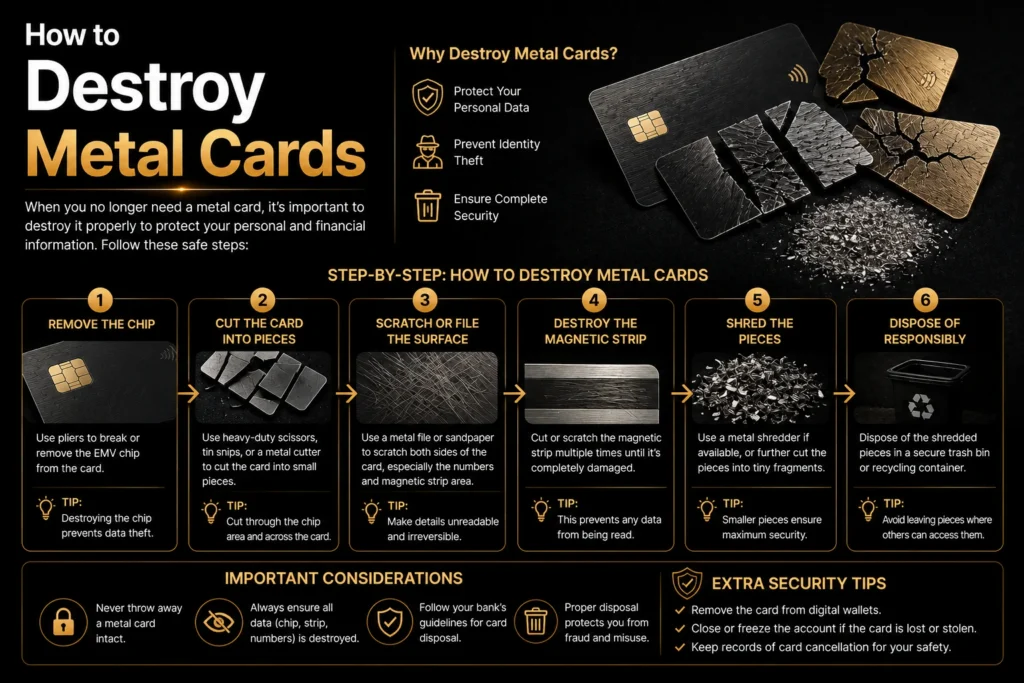 how to destroy metal cards